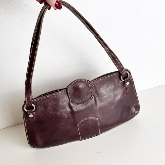 Vintage Christopher Kon leather mini hobo shoulder bag brown - Picture 4 of 7